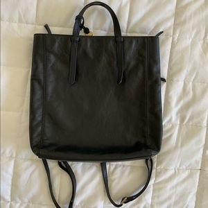 Fossil Black Camilla Leather Convertible Backpack